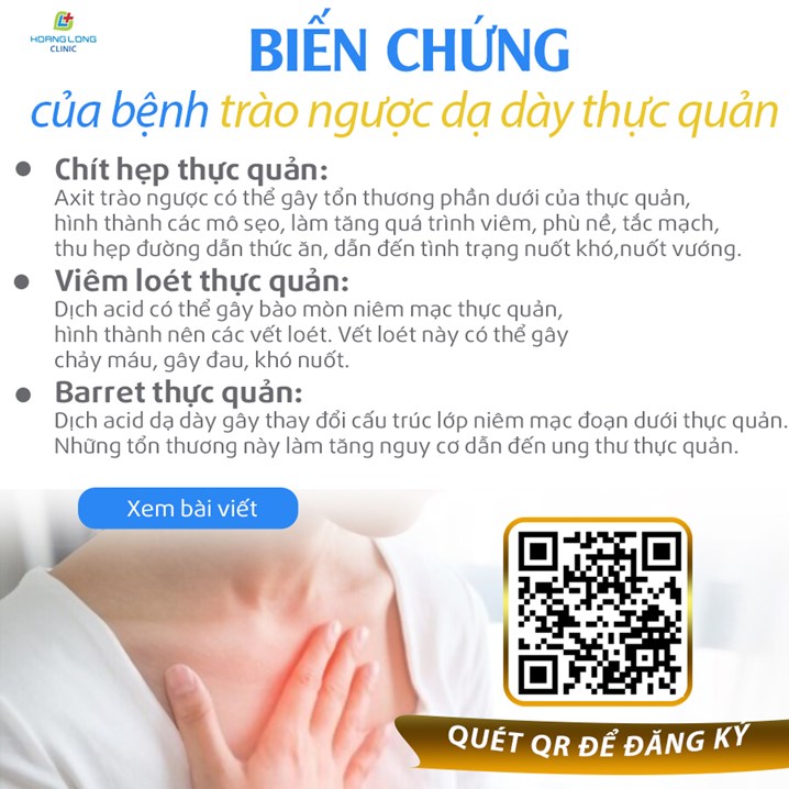 Biến chứng của  bệnh trào ngược dạ dày thực quản