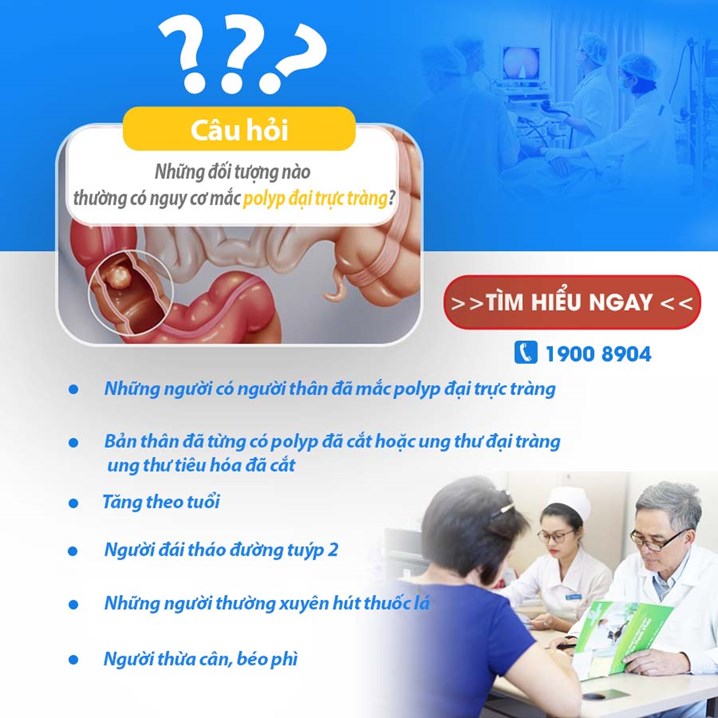 Những đối tượng nào thường có nguy cơ mắc polyp đại trực tràng?