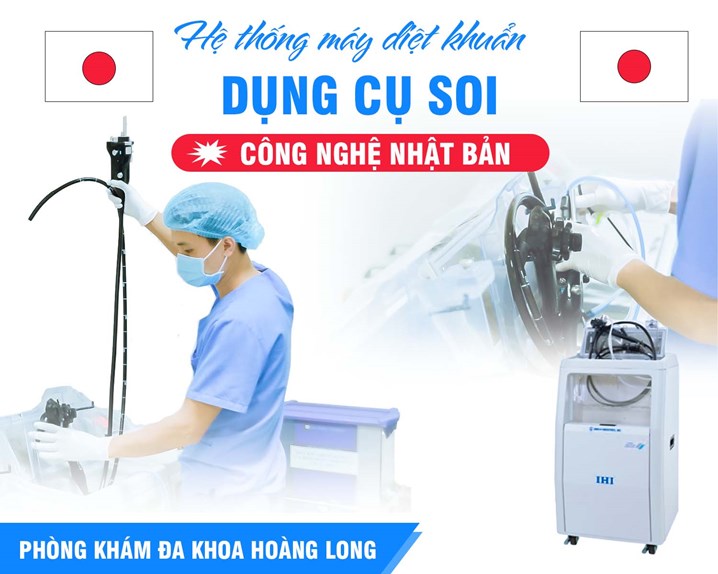 Hệ thống máy diệt khuẩn dây soi công nghệ Nhật Bản tại phòng khám đa khoa Hoàng Long