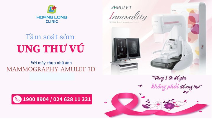 Tầm soát ung thư vú với máy chụp nhũ ảnh Mammography Amulet 3D tại PKĐK Hoàng Long
